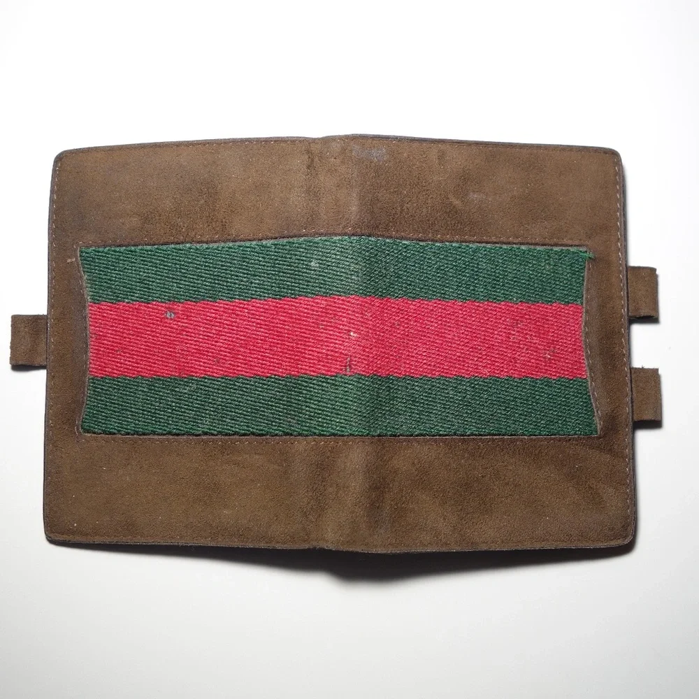 Vintage 1974 Gucci Leather Suede Mini Agenda Made In Italy With Ballpoint Pen